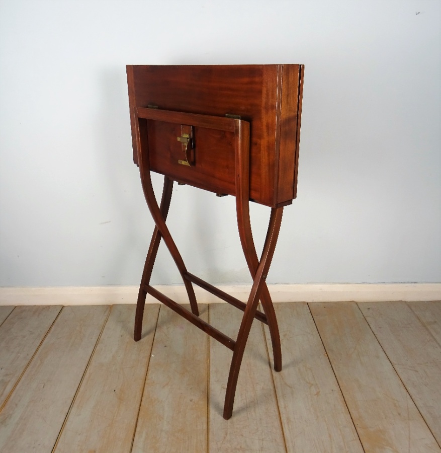 Mahogany Campaign Folding Desk Coaching Table